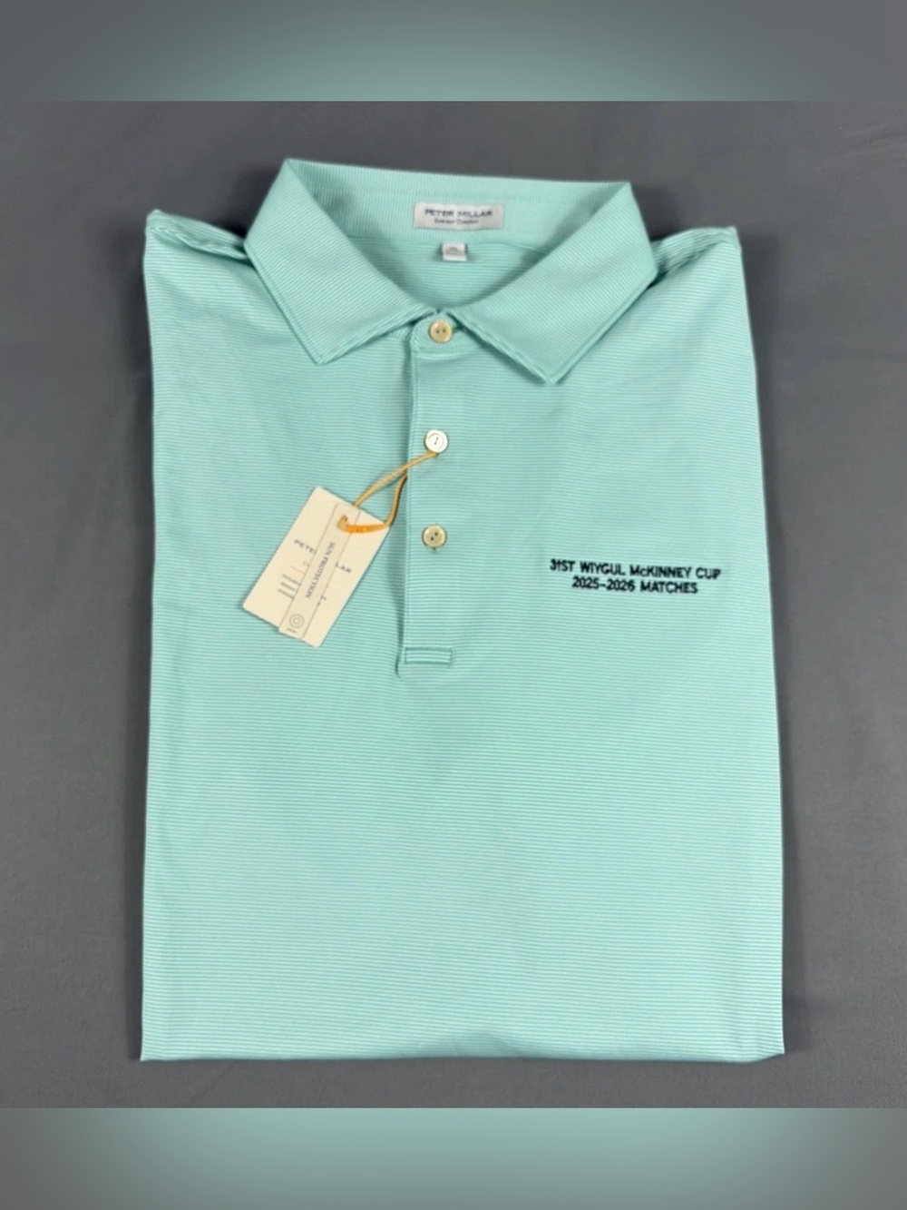Peter Millar Golf Shirt Polo CS Summer Comfort Chest Sleeve Logo FLCC Striped XL